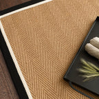 Alfombra Bordo Herringbone Charcoal Cream