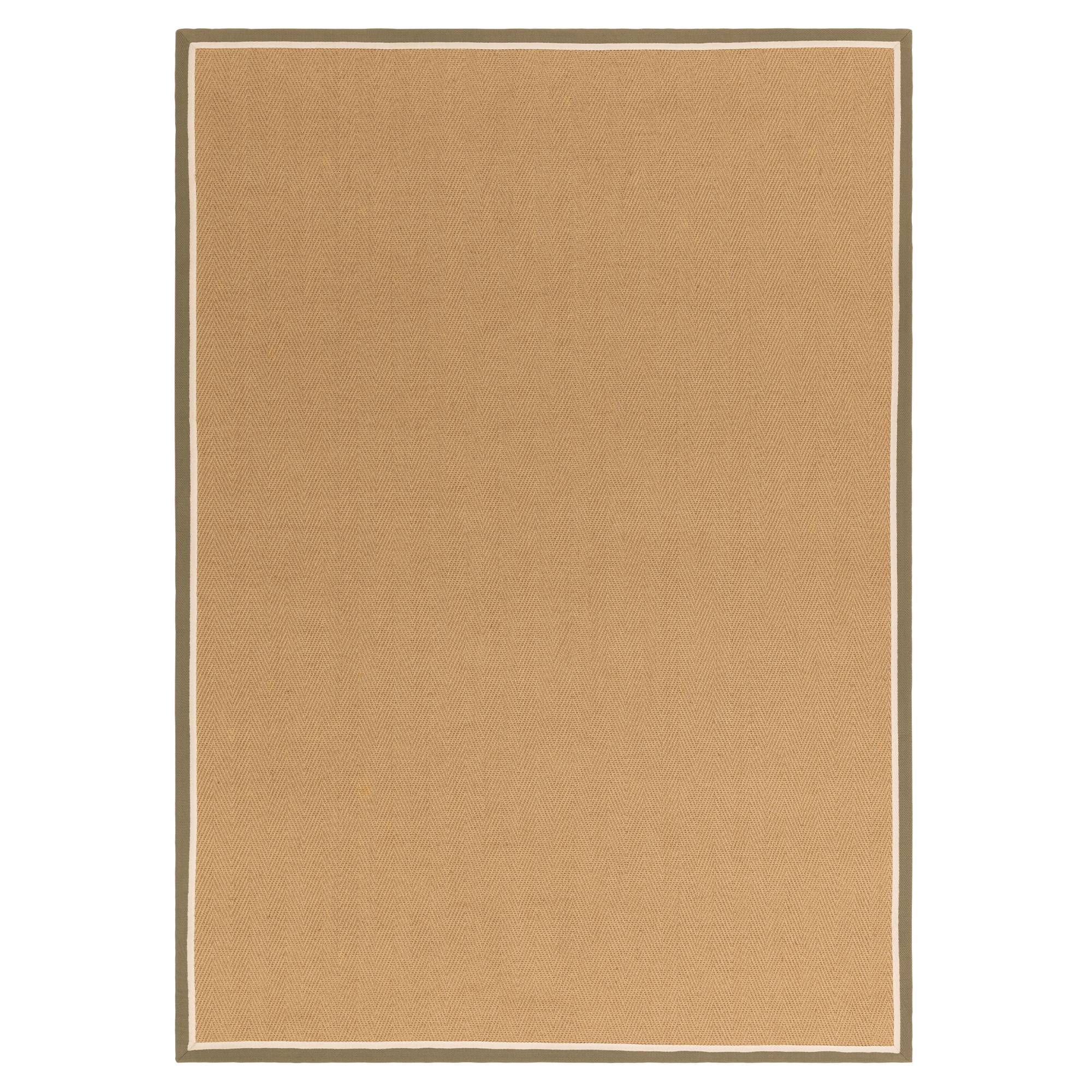 Alfombra Bordo Herringbone Khaki Cream