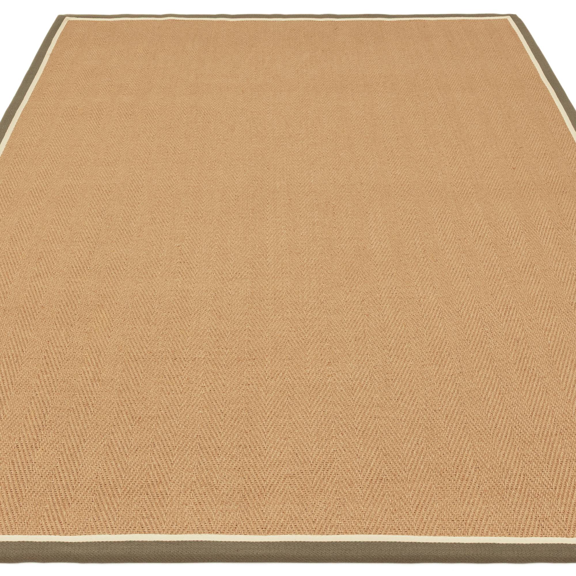 Alfombra Bordo Herringbone Khaki Cream