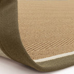 Alfombra Bordo Herringbone Khaki Cream