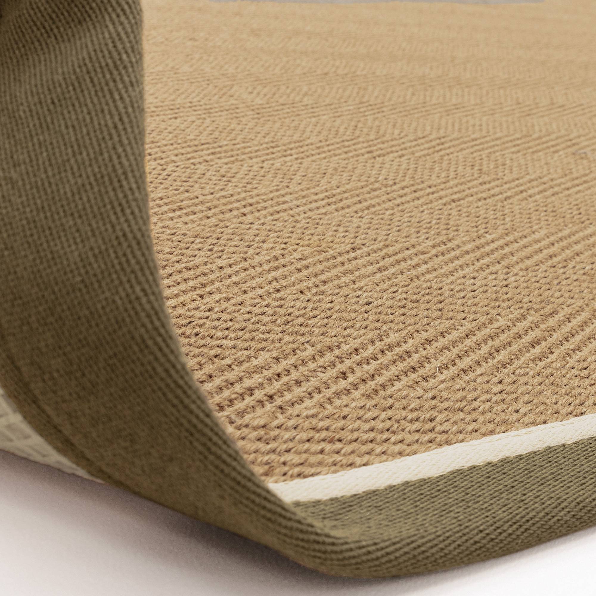 Alfombra Bordo Herringbone Khaki Cream