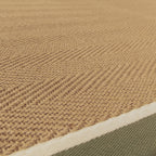 Alfombra Bordo Herringbone Khaki Cream