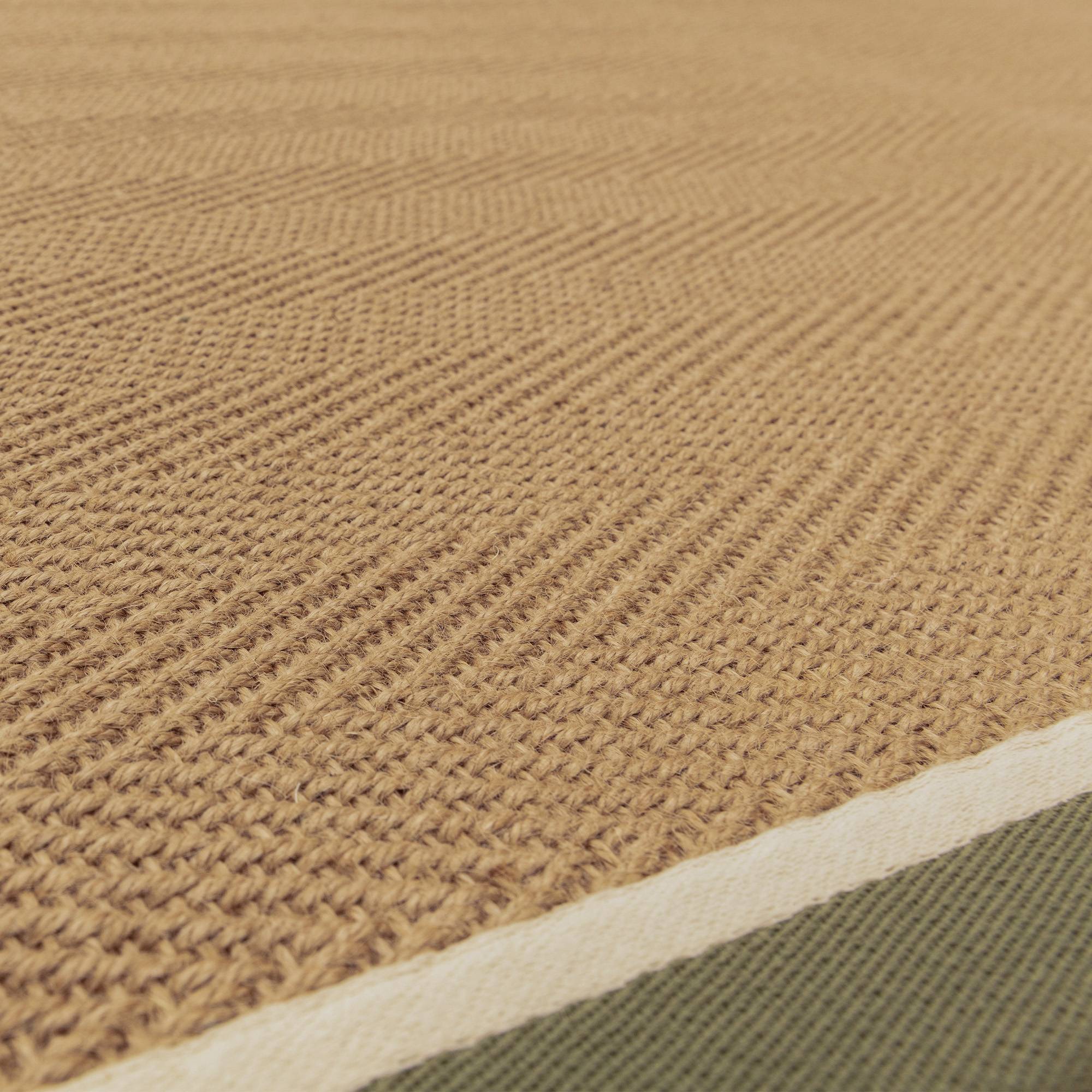 Alfombra Bordo Herringbone Khaki Cream