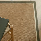 Alfombra Bordo Herringbone Khaki Cream