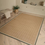 Alfombra Bordo Herringbone Khaki Cream