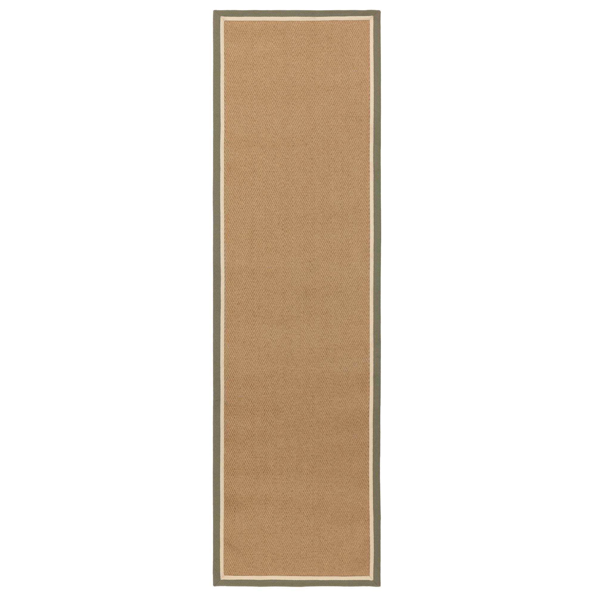 Alfombra Bordo Herringbone Khaki Cream