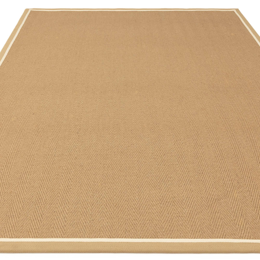 Bordo Herringbone Linen Cream Rug