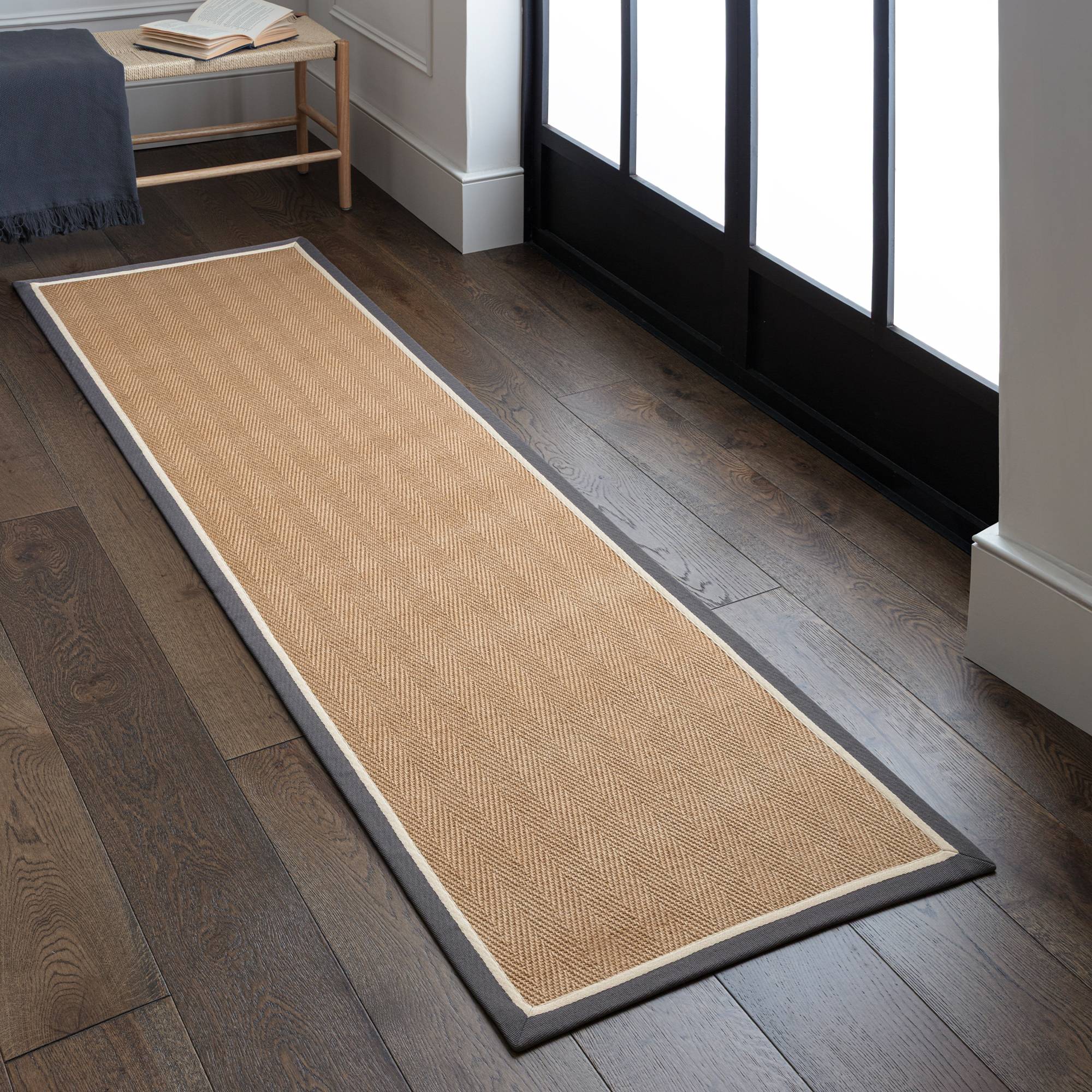 Bordo Herringbone Slate Cream Rug