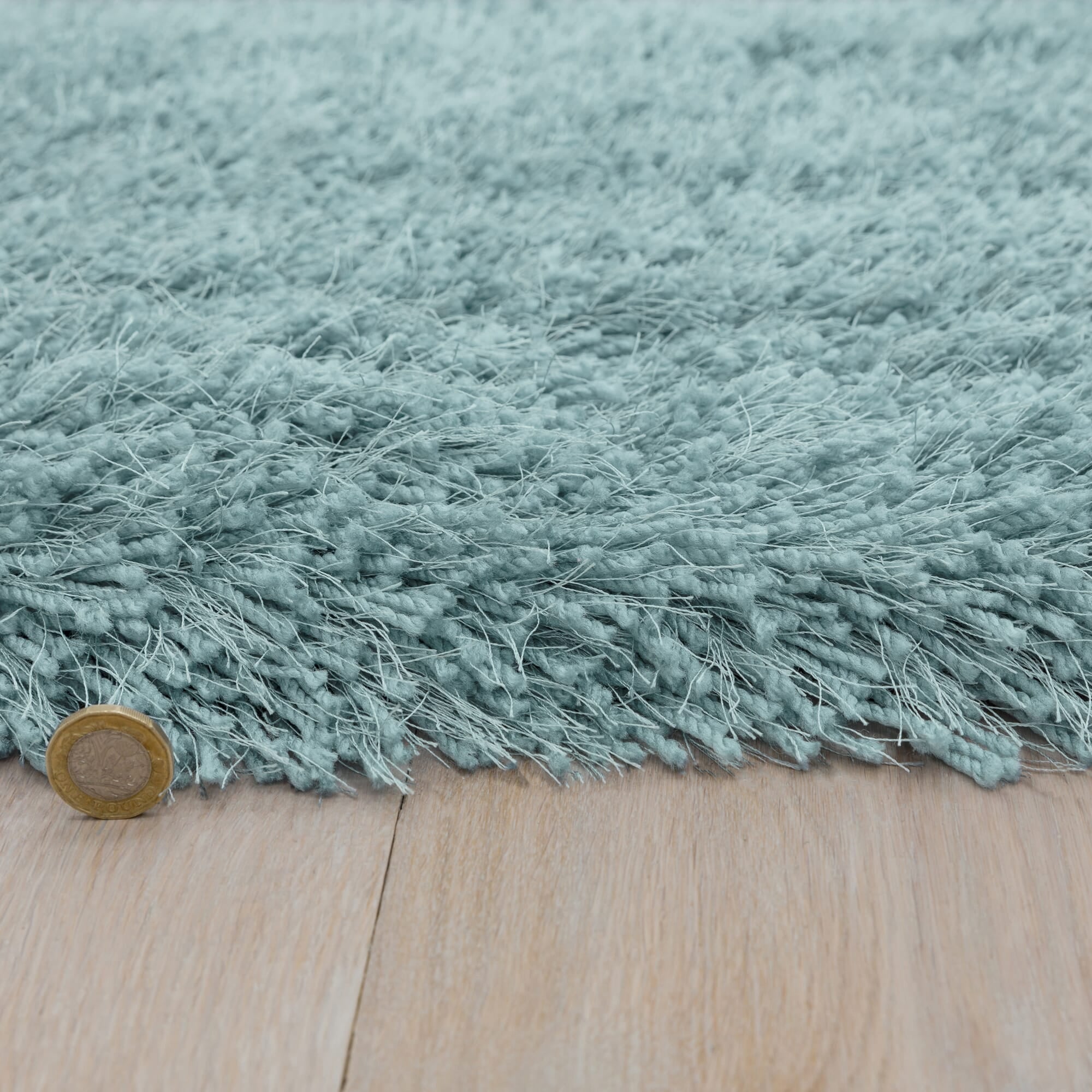 Cascade Duck Egg Shiny Shaggy Rug