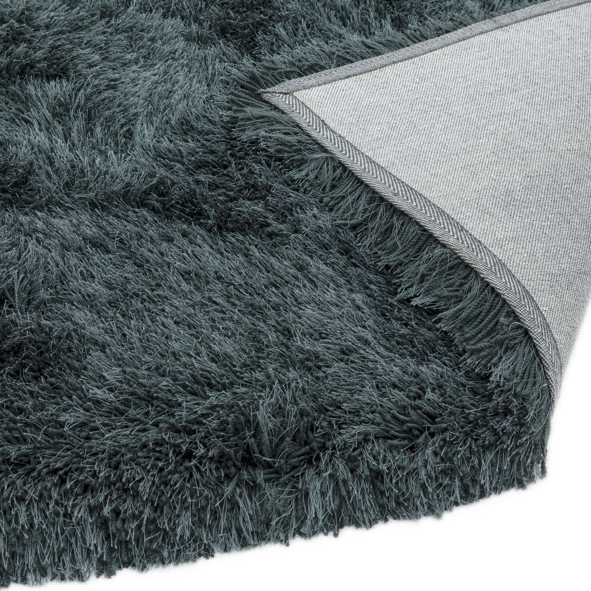 Cascade Slate Shiny Shaggy Rug