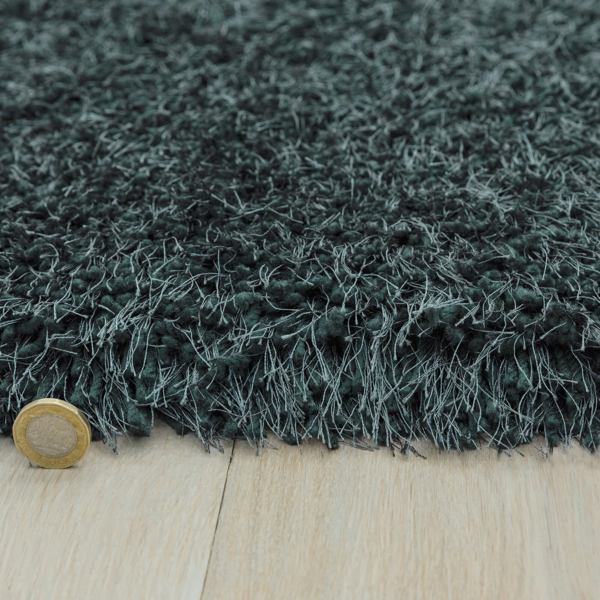 Cascade Slate Shiny Shaggy Rug