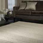Alfombra Katherine Carnaby Coast Crema Rayas Lana Hilada a Mano CS06