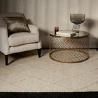 Alfombra Katherine Carnaby Coast Diamante Lana Hilada a Mano Crema CD02