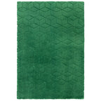 Alfombra Geométrica Suave Tacto Verde Acogedor