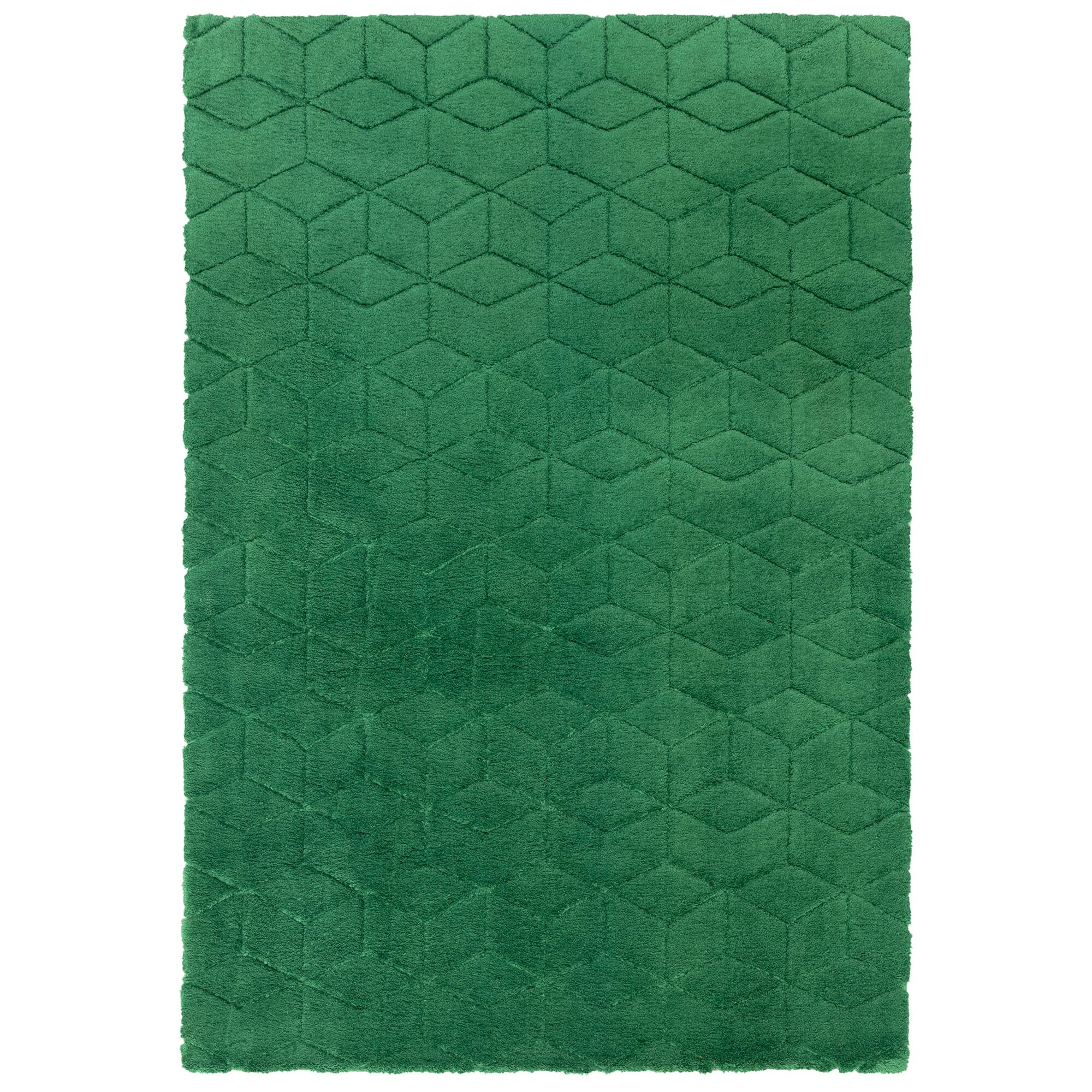 Cozy Green Soft Touch Geometric Rug
