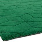 Alfombra Geométrica Suave Tacto Verde Acogedor