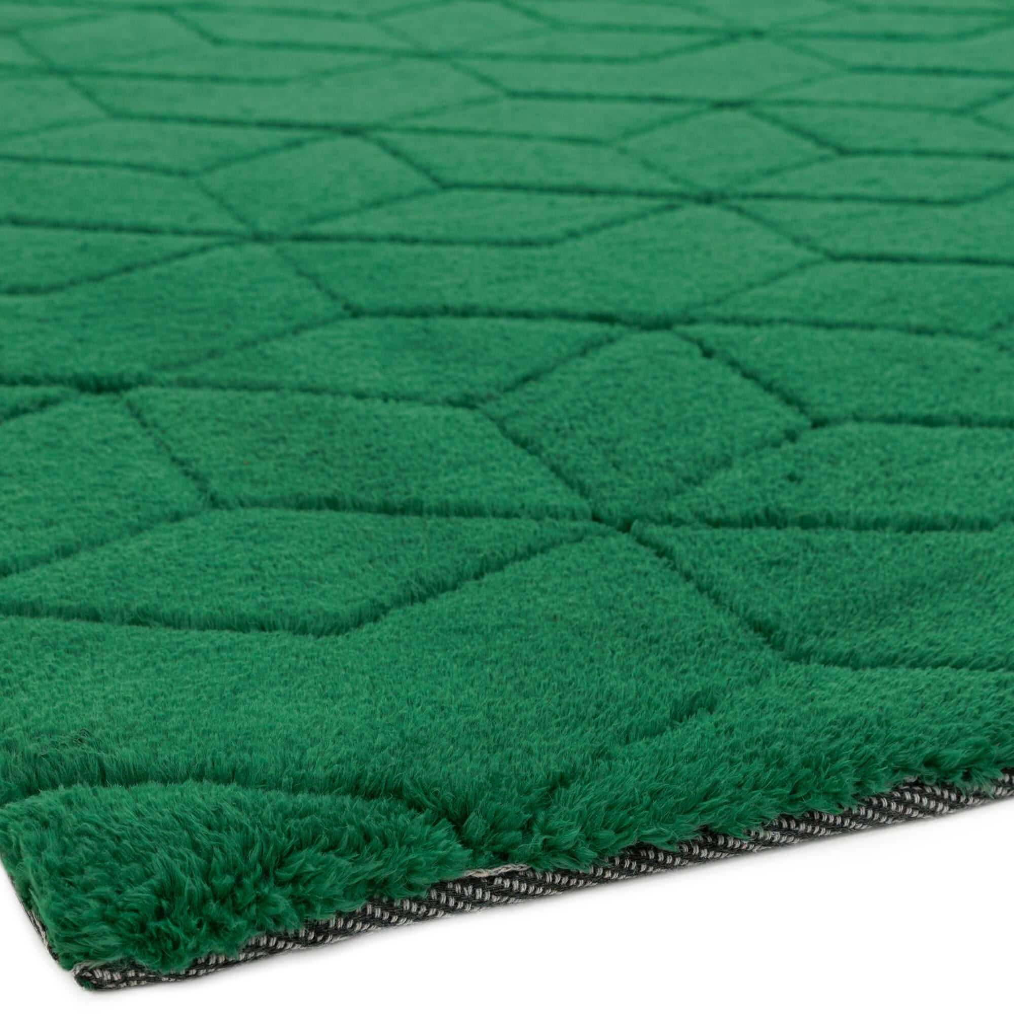Alfombra Geométrica Suave Tacto Verde Acogedor