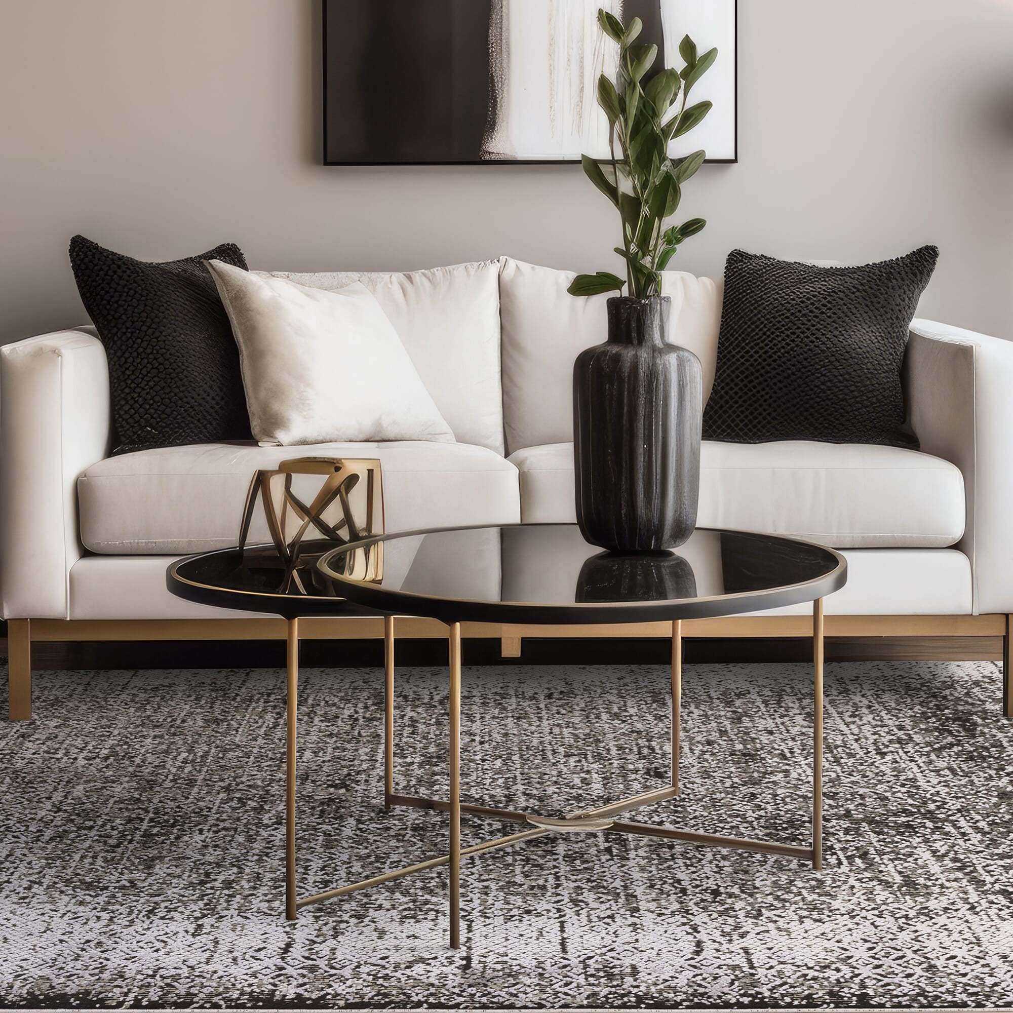 Elodie Silver / Black Rug