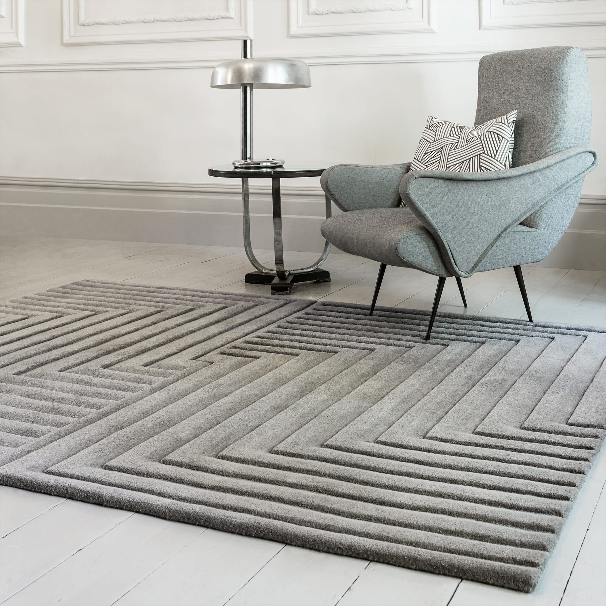 Alfombra Form Plateada  