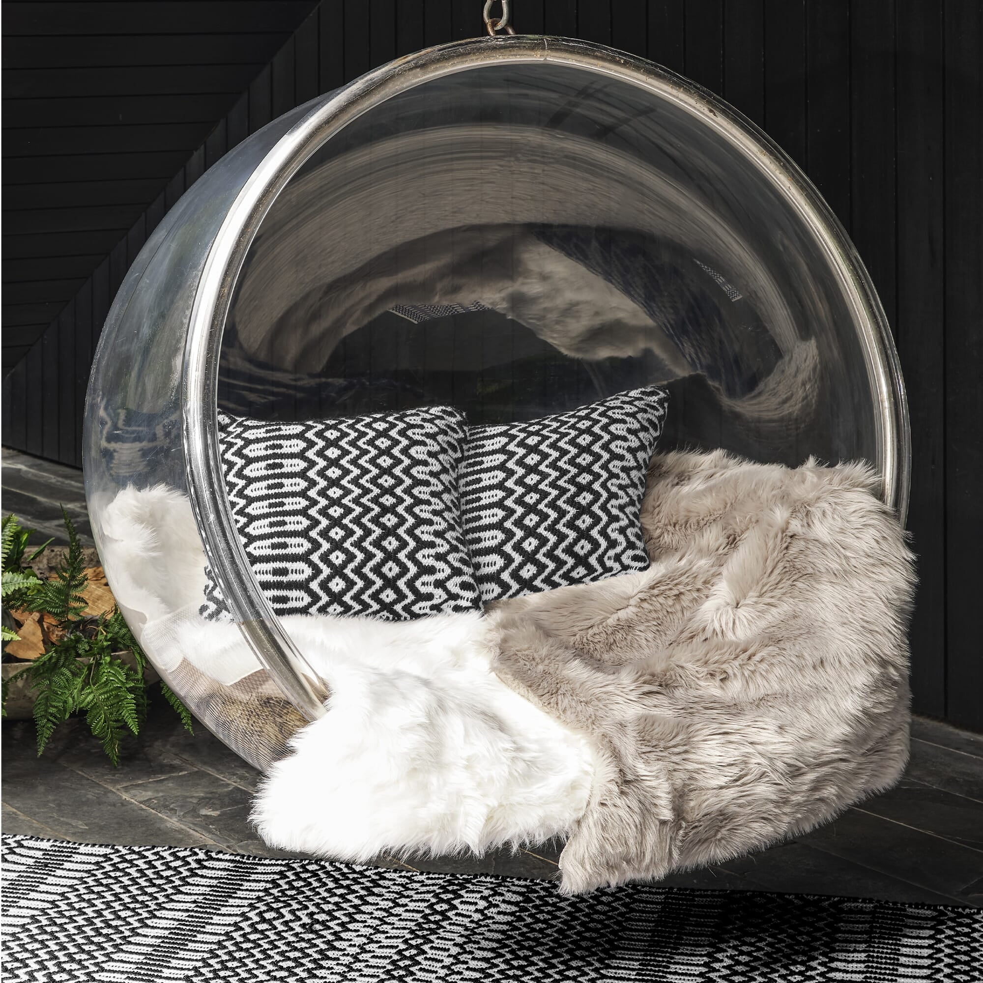 Cojín Halsey Negro para Interior/Exterior