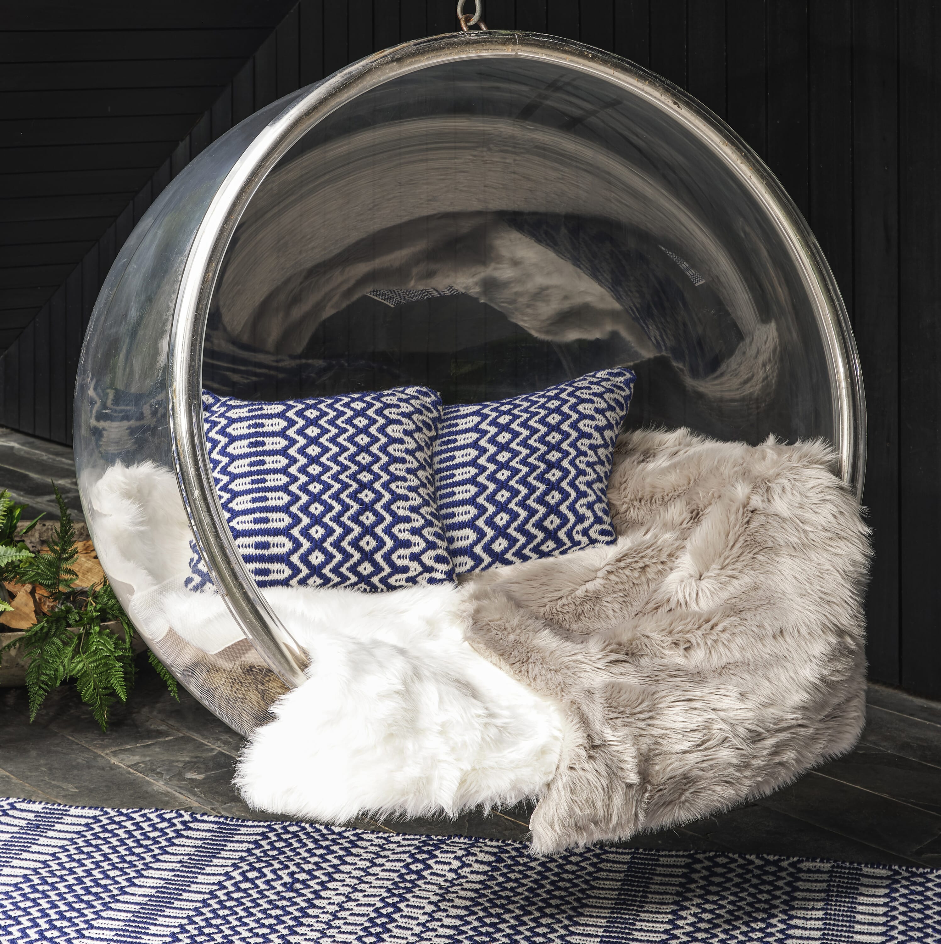 Cojín Halsey Azul para Interior/Exterior