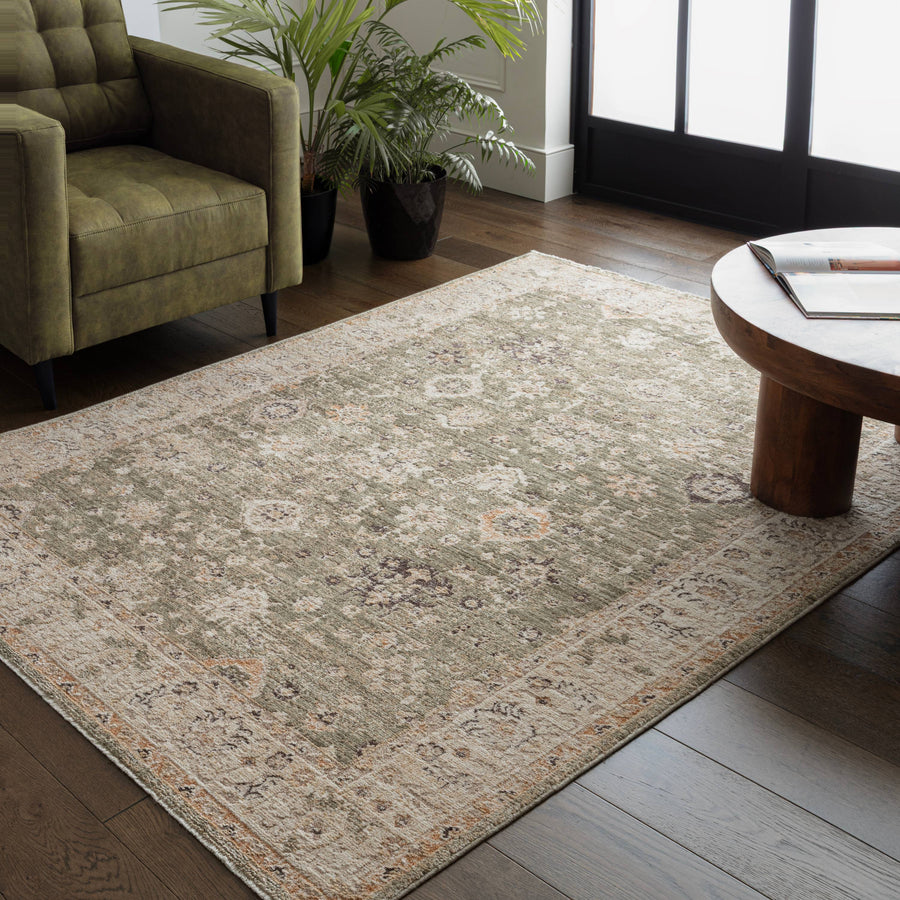 Heriz HE04 Ornate Green Rug