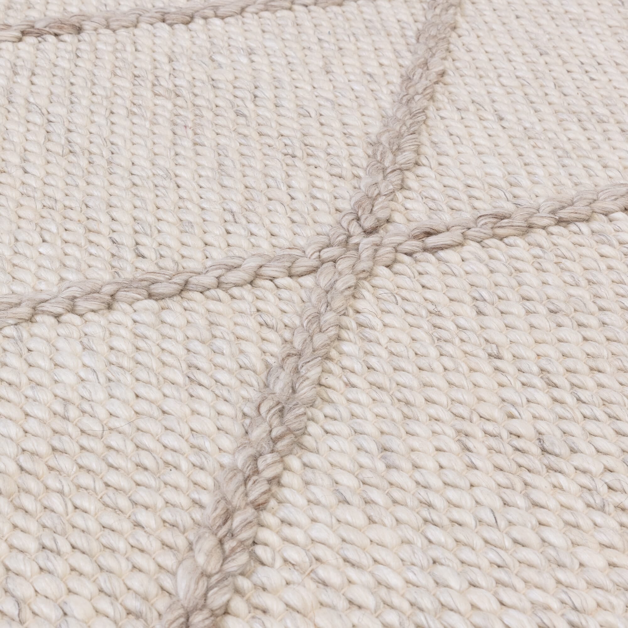 Alfombra Katherine Carnaby Coast Diamante Lana Hilada a Mano Crema CD02