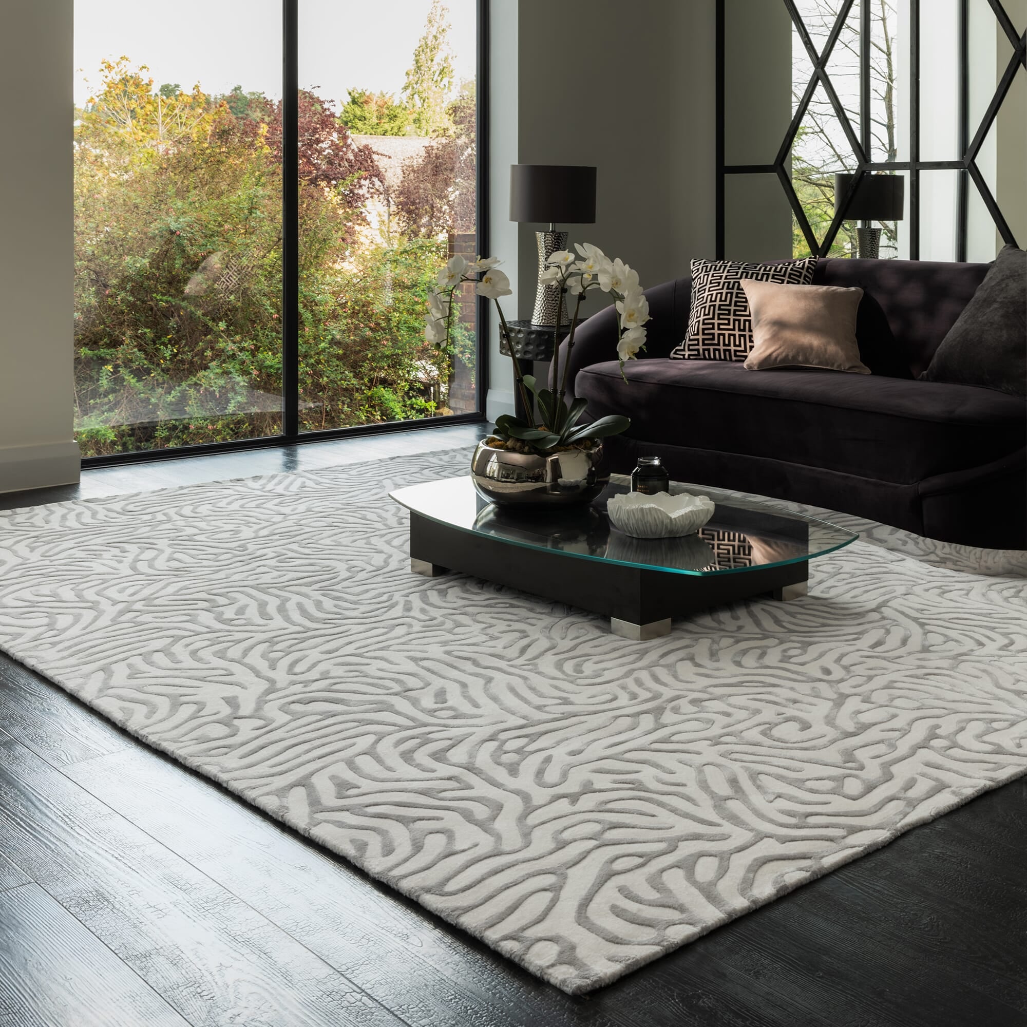 Katherine Carnaby Coral Rug Silver