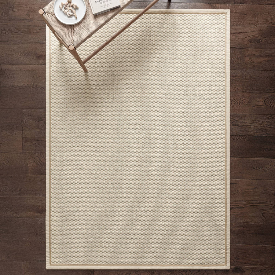 Korra Double Loop Cream Linen Rug