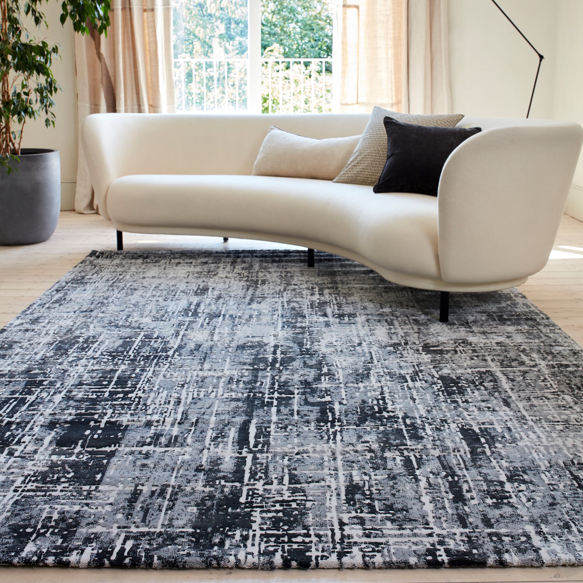 Alfombra Kuza Abstract Black