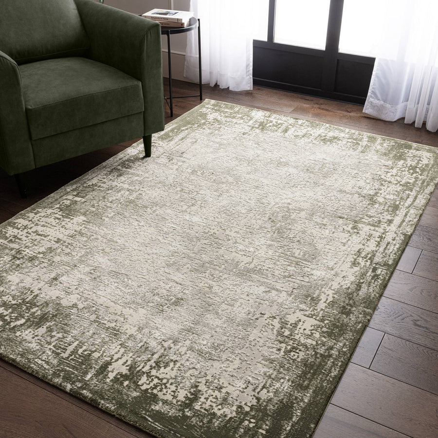 Kuza Border Green Rug