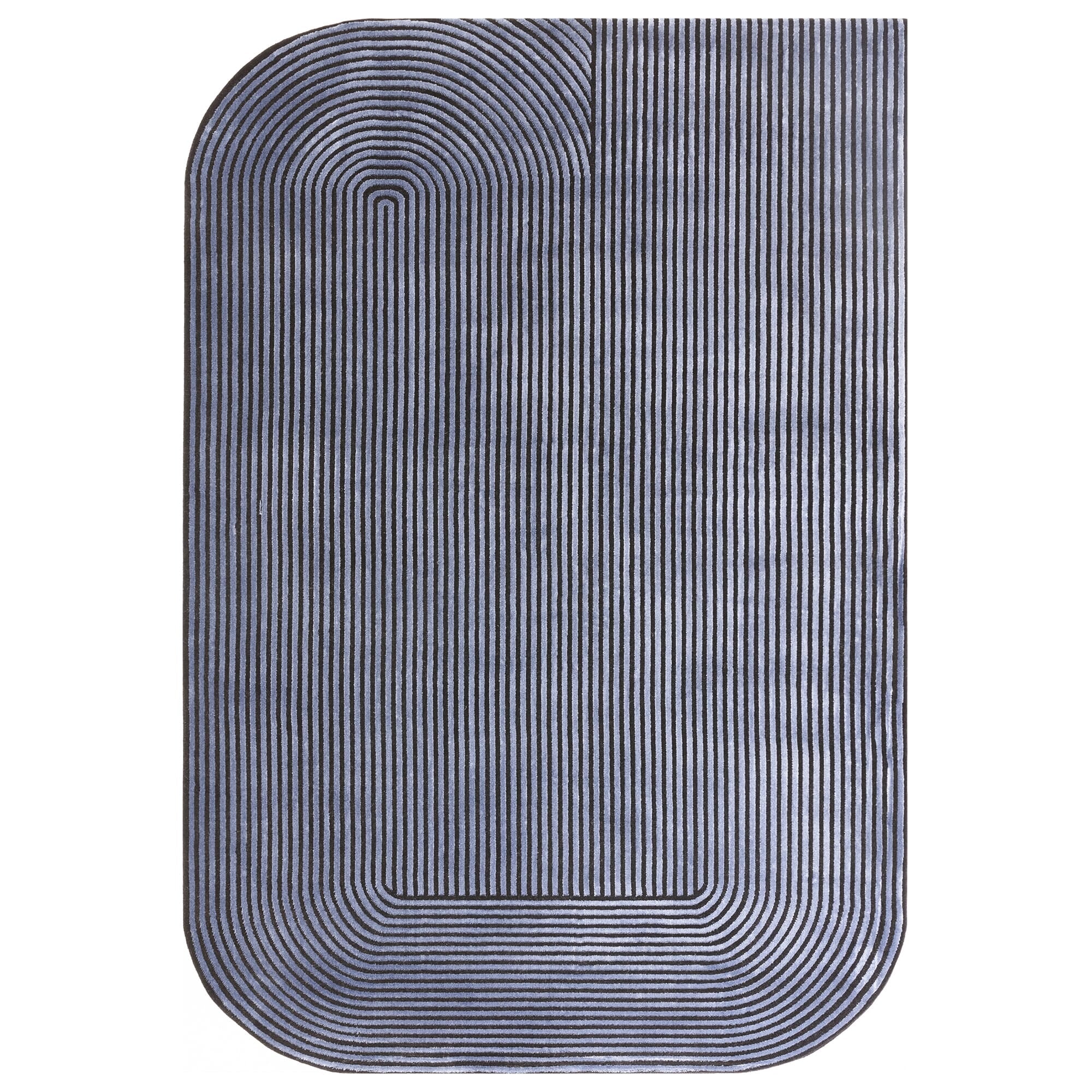 Alfombra Kuza Shape Negro / Navy