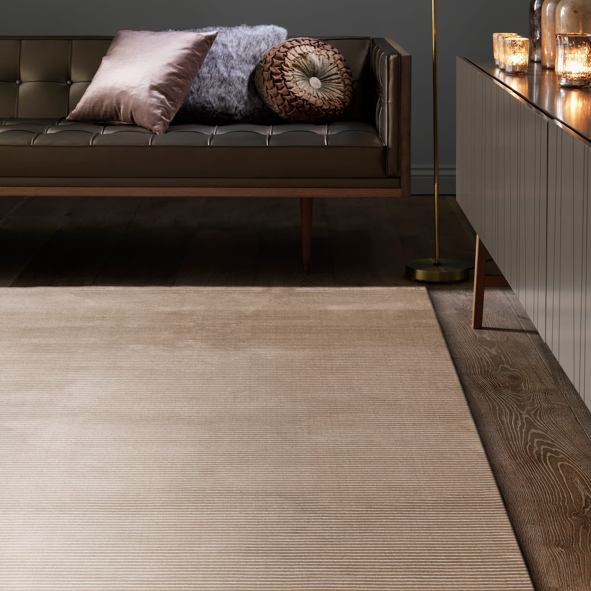 Alfombra Kuza Plain Stripe Beige