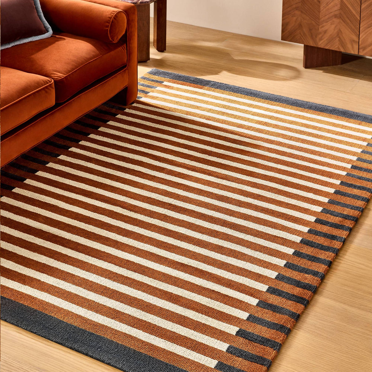 Tapis MADE Lois Rouille & Sarcelle