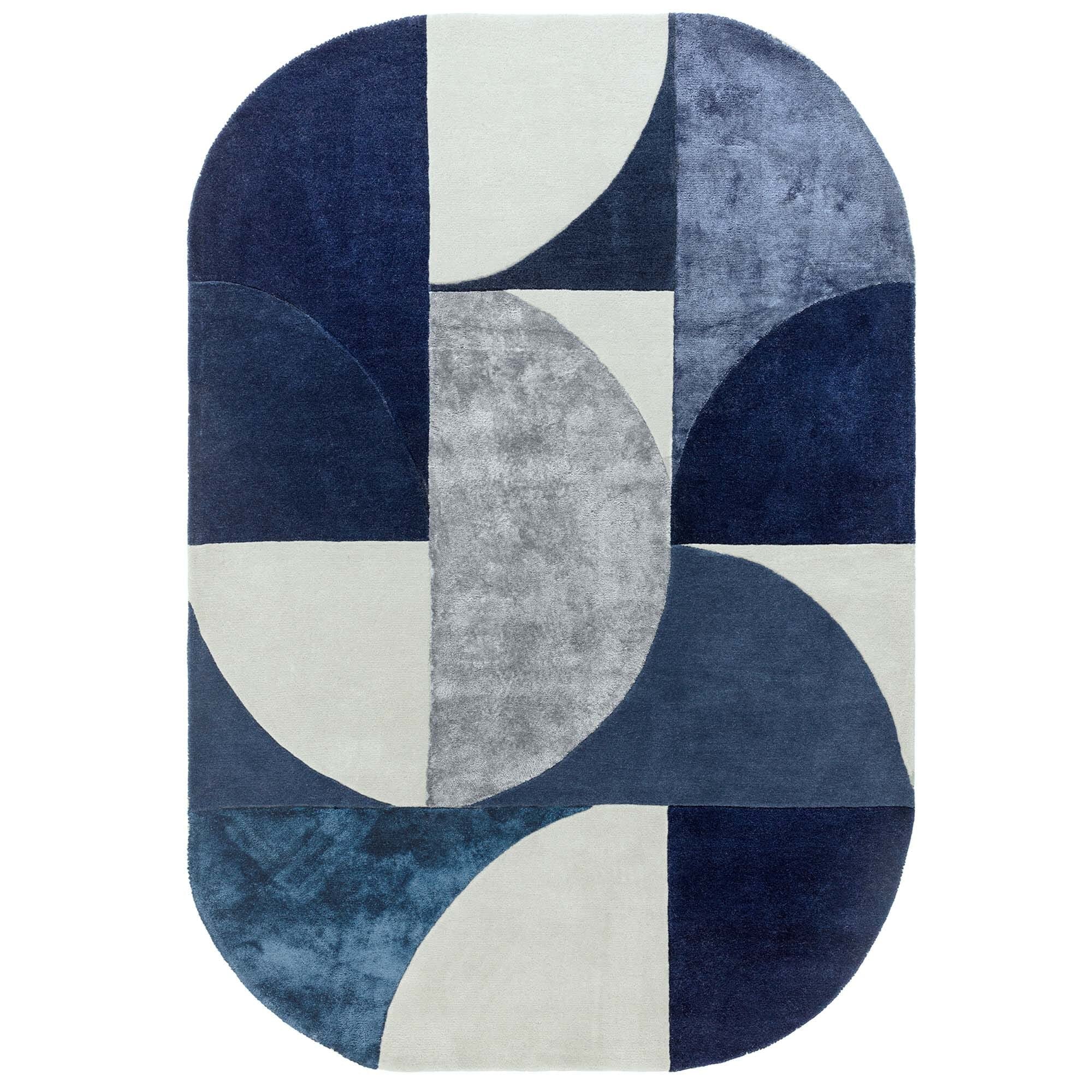 Matrix Oval Indigo Rug MAX74 - Asiatic Carpets - London