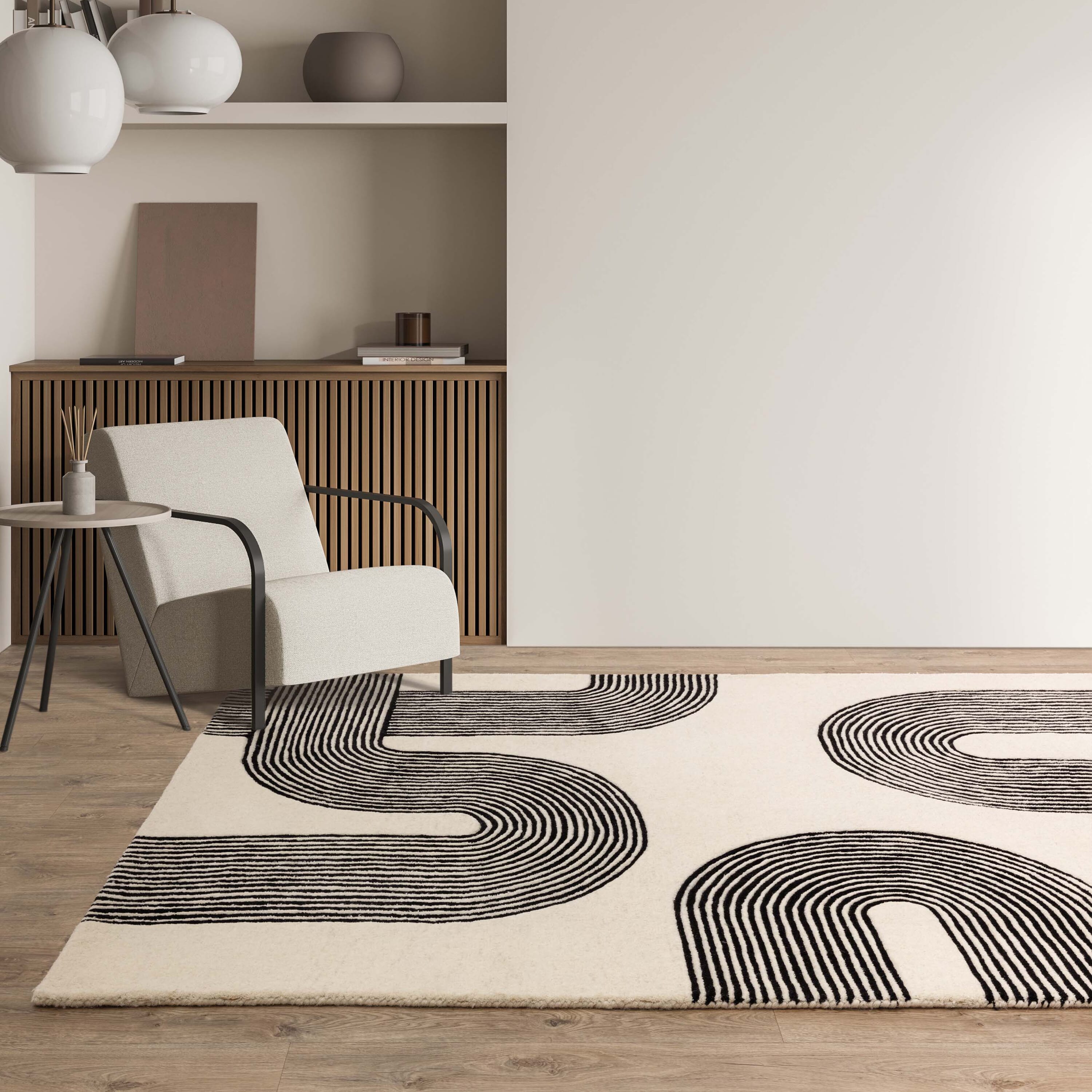 Alfombra Matrix Arcos Negro MAX87
