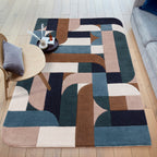 Alfombra Matrix Klotski Verde Azulado MAX89