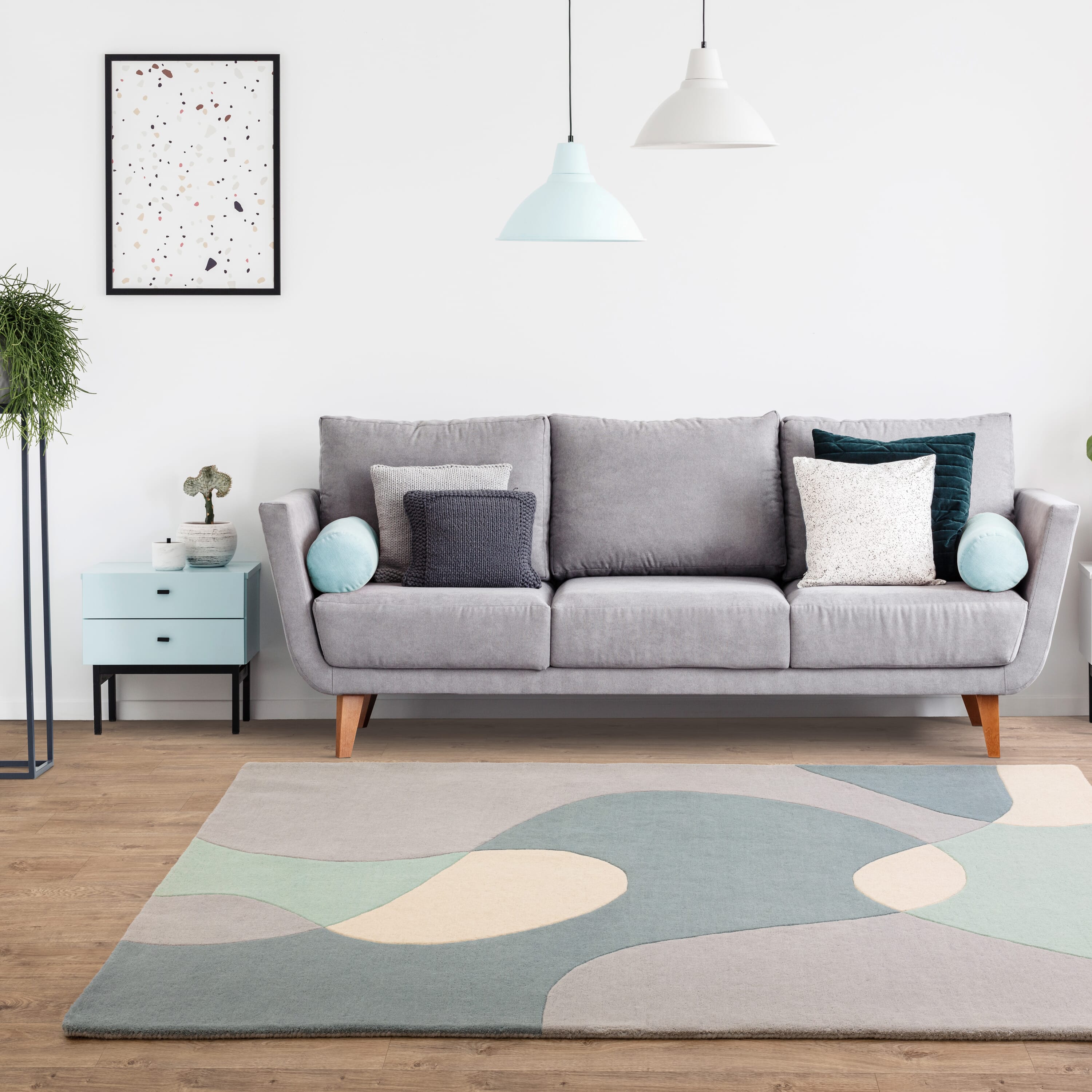 Matrix Arc Sky Hand Tufted Wool Rug MAX56