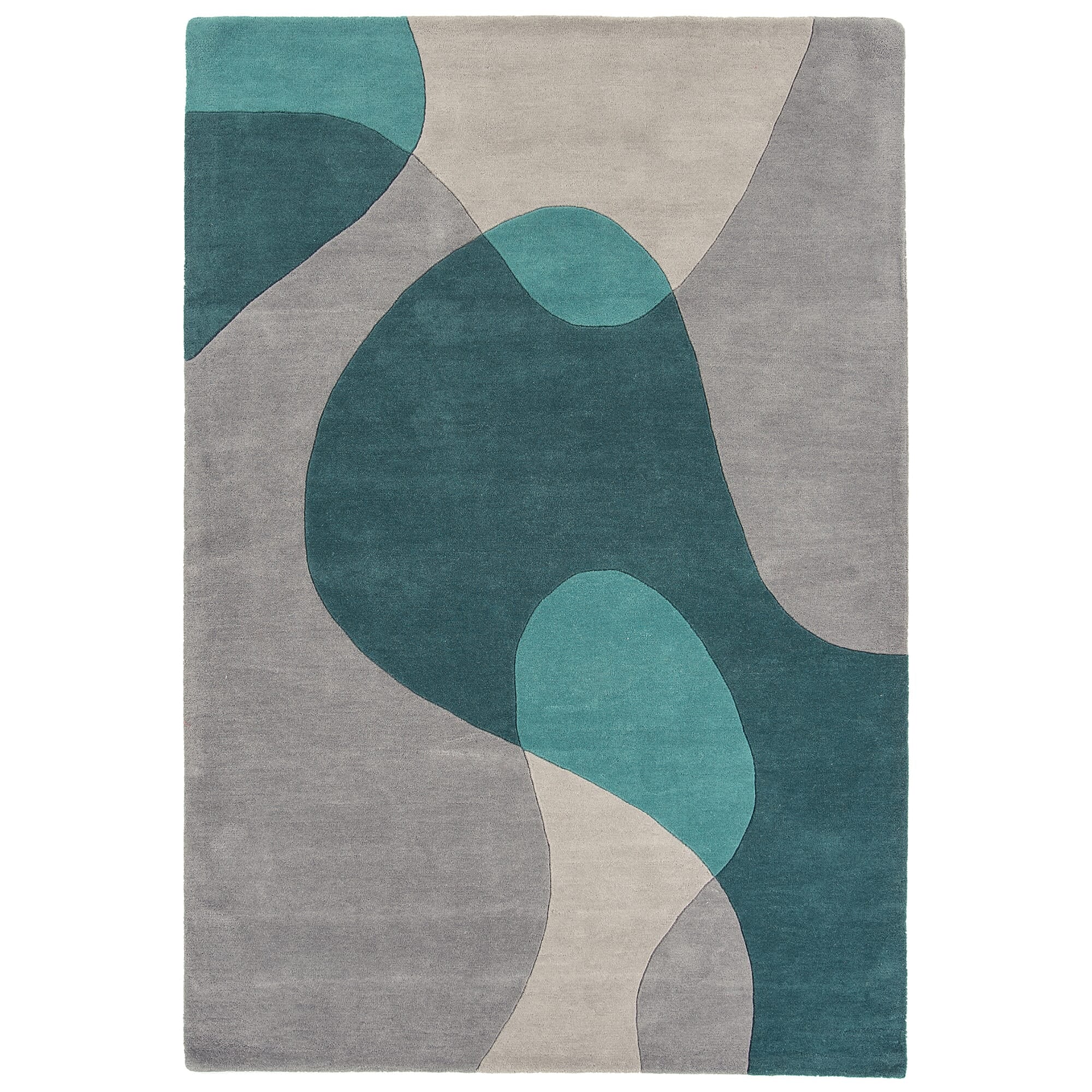 Alfombra de lana Matrix Arc Teal, hecha a mano MAX57