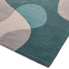 Matrix Arc Teal Hand Tufted Wool Rug MAX57