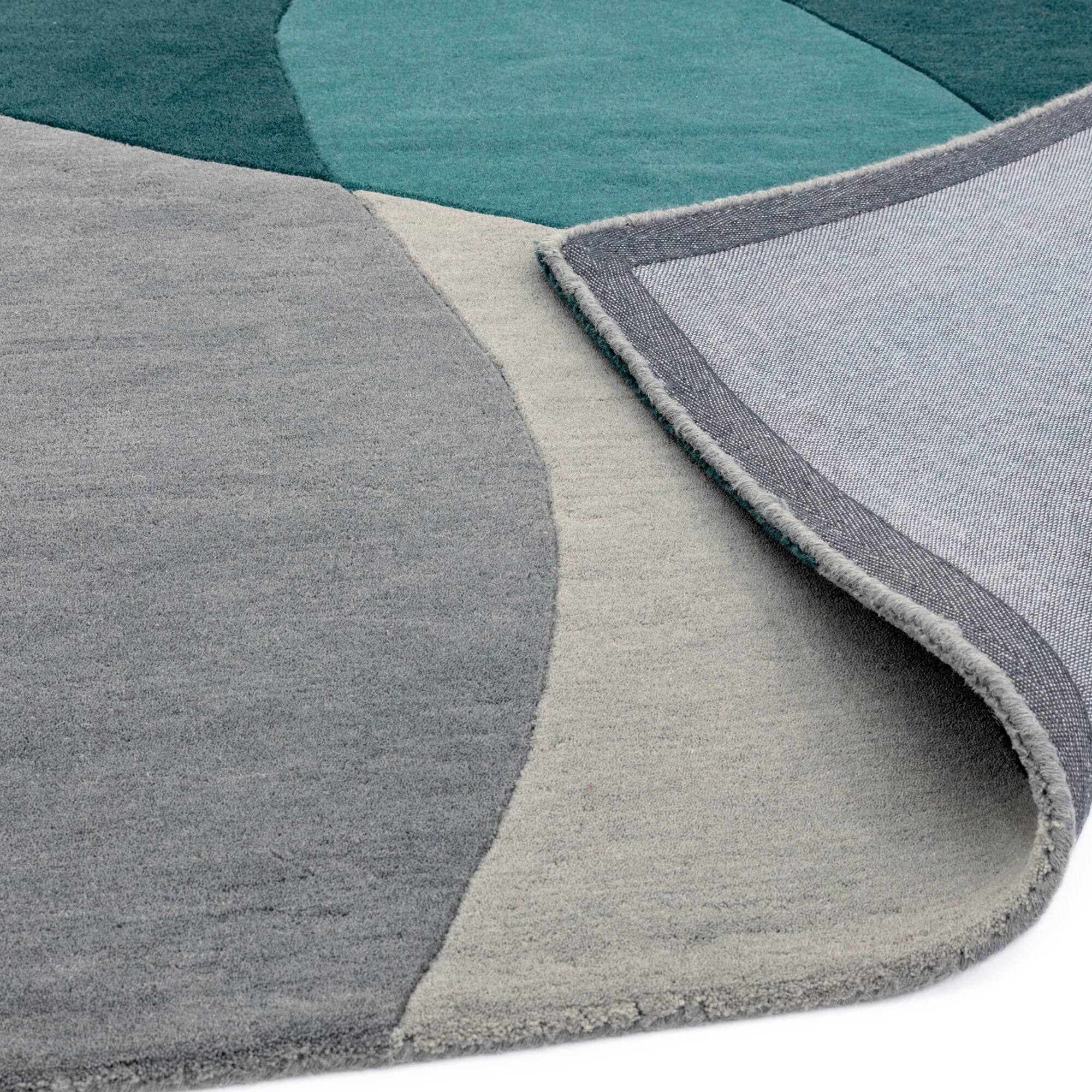 Matrix Arc Teal Hand Tufted Wool Rug MAX57