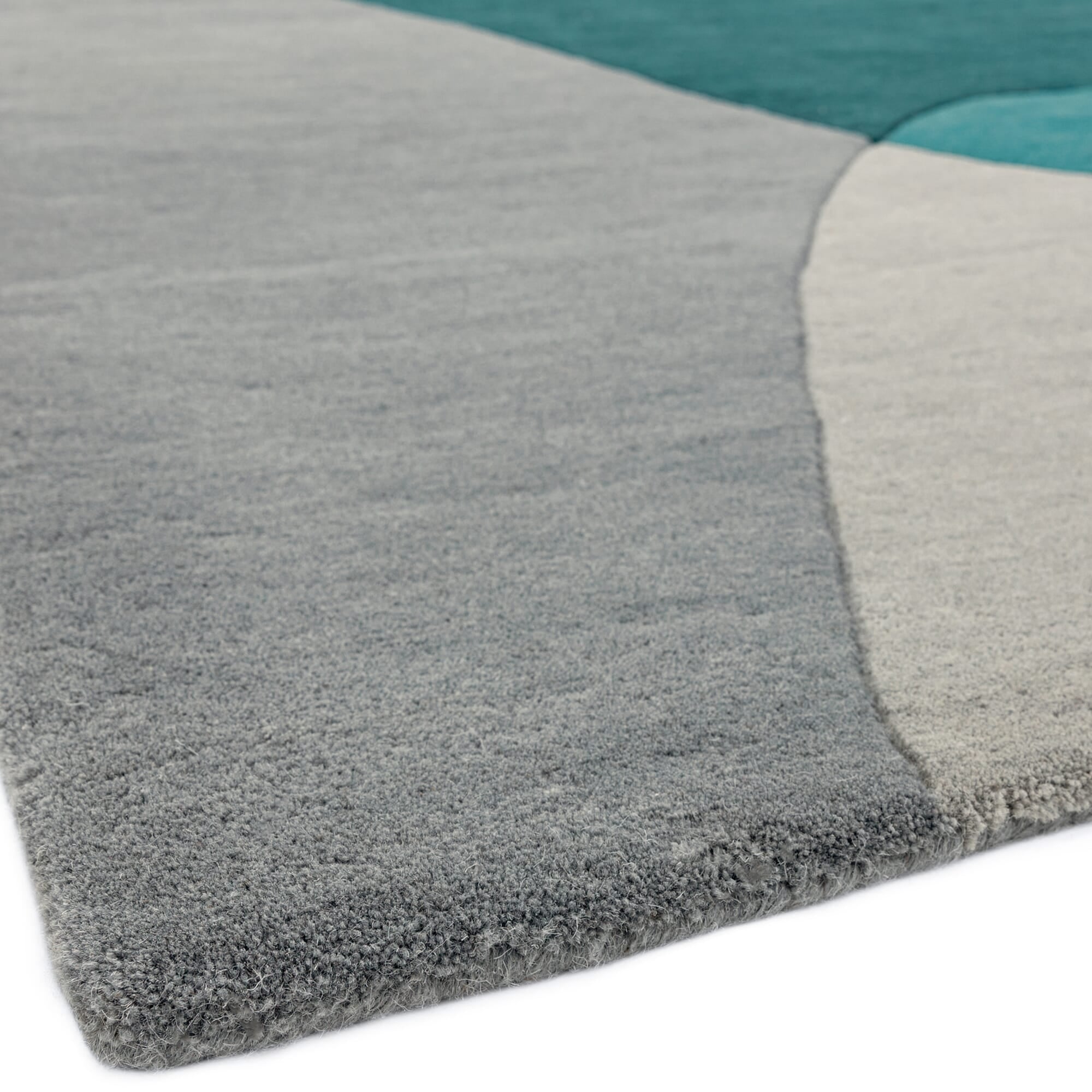 Matrix Arc Teal Hand Tufted Wool Rug MAX57