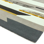 Alfombra de lana mostaza Matrix Rhombus, hecha a mano MAX62