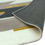 Alfombra de lana mostaza Matrix Rhombus, hecha a mano MAX62