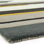 Alfombra de lana mostaza Matrix Rhombus, hecha a mano MAX62