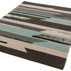 Matrix Rhombus Blue Hand Tufted Wool Rug MAX63