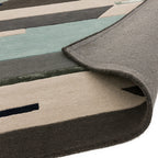Matrix Rhombus Blue Hand Tufted Wool Rug MAX63