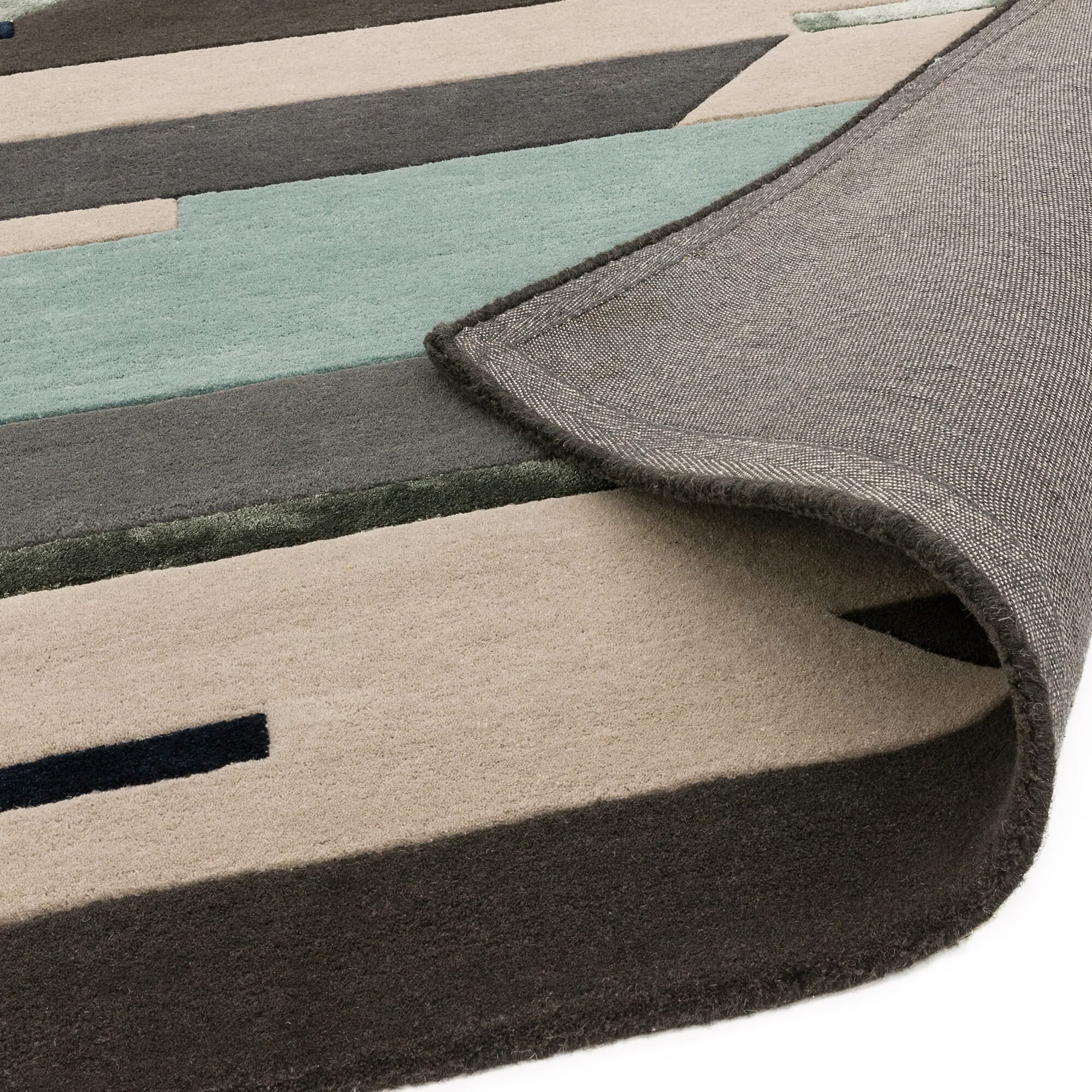 Matrix Rhombus Blue Hand Tufted Wool Rug MAX63