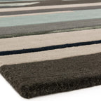 Matrix Rhombus Blue Hand Tufted Wool Rug MAX63