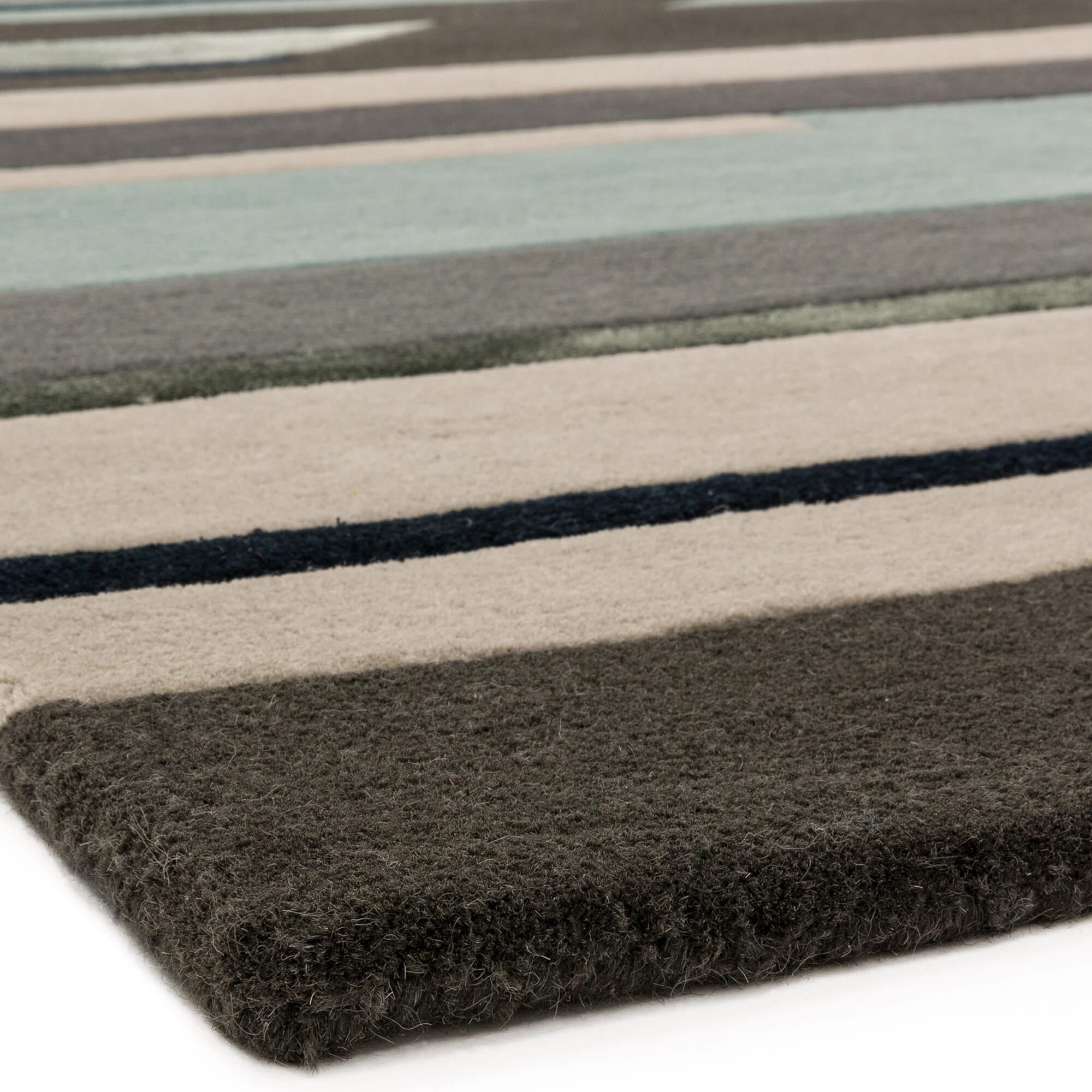 Matrix Rhombus Blue Hand Tufted Wool Rug MAX63